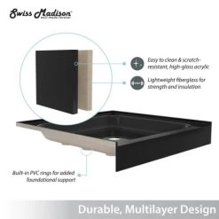 Swiss Madison Voltaire 48" x 32" Rectangular Shower Base with Single Threshold and Center Drain 12 Swiss Madison Voltaire 48" x 32" Rectangular Shower Base with Single Threshold and Center Drain -Shower Bases Sales 5174