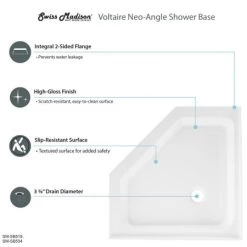 Swiss Madison Voltaire 36" x 36" Neo-Angle Shower Base with Single Threshold and Rear Drain 11 Swiss Madison Voltaire 36" x 36" Neo-Angle Shower Base with Single Threshold and Rear Drain -Shower Bases Sales 5191