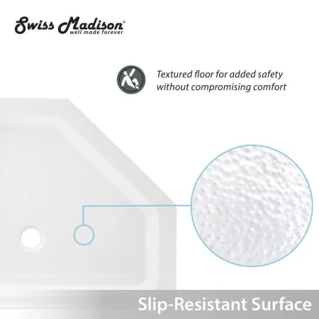 Swiss Madison Voltaire 36" x 36" Neo-Angle Shower Base with Single Threshold and Rear Drain 7 Swiss Madison Voltaire 36" x 36" Neo-Angle Shower Base with Single Threshold and Rear Drain - Image 5