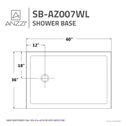 Anzzi Colossi 60" x 36" Single Threshold Shower Base with Left Drain 9 Anzzi Colossi 60" x 36" Single Threshold Shower Base with Left Drain -Shower Bases Sales anzzi sb az007l alternate image 113
