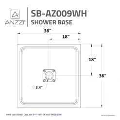 Anzzi Titan 36" x 36" Square Shower Base with Double Threshold and Center Drain 13 Anzzi Titan 36" x 36" Square Shower Base with Double Threshold and Center Drain -Shower Bases Sales anzzi sb az009 2 alternate image 116