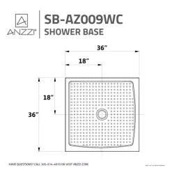 Anzzi Titan 36" x 36" Double Threshold Shower Base with Center Drain 13 Anzzi Titan 36" x 36" Double Threshold Shower Base with Center Drain -Shower Bases Sales anzzi sb az009c alternate image 115