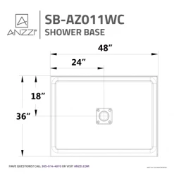 Anzzi Fissure 48" x 36" Single Threshold Shower Base with Center Drain -Shower Bases Sales anzzi sb az011c alternate image 118