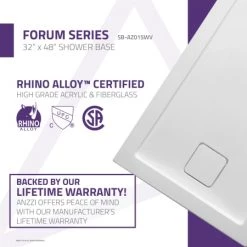 Anzzi Forum 48" x 32" Single Threshold Shower Base with Reversible Drain -Shower Bases Sales anzzi sb az015v alternate image 79