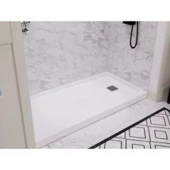 Anzzi Alexander 60" x 30" Rectangular Shower Base with Single Threshold, and Right Drain -Shower Bases Sales anzzi sb az101r alternate image 60