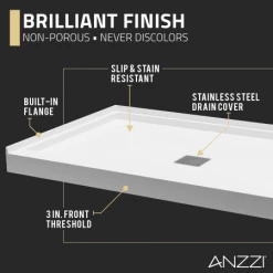 Anzzi Alexander 48" x 32" Rectangular Shower Base with Single Threshold, and Center Drain 11 Anzzi Alexander 48" x 32" Rectangular Shower Base with Single Threshold, and Center Drain -Shower Bases Sales anzzi sb az103c alternate image 74