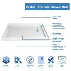 DreamLine SlimLine 36" x 48" Shower Base with 2 Thresholds and 3-1/4" Right-hand Drain -Shower Bases Sales dreamline dlt 1036482 alternate view 7659