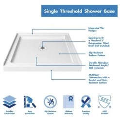 DreamLine SlimLine 32" x 32" Shower Base with Single Threshold and Center Drain -Shower Bases Sales dreamline dlt 1132320 alternate view 7704
