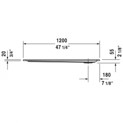 Duravit Starck 47-1/4" x 39-38" Rectangular Alcove Shower Receptor with Offset Drain - Less Drain 7 Duravit Starck 47-1/4" x 39-38" Rectangular Alcove Shower Receptor with Offset Drain - Less Drain -Shower Bases Sales i 720123v
