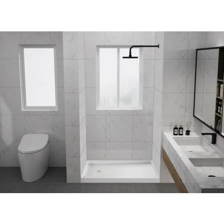 Kingston Brass Bonaire 60" x 32" Rectangular Shower Base with Single Threshold Left Drain 6 Kingston Brass Bonaire 60" x 32" Rectangular Shower Base with Single Threshold Left Drain - Image 4