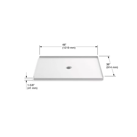 Kohler Ballast 48" x 36" Shower Base with Center Drain 8 Kohler Ballast 48" x 36" Shower Base with Center Drain - Image 6