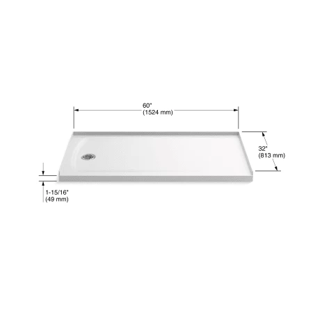 Kohler Ballast 60" Single Threshold Shower Base with Left Drain 8 Kohler Ballast 60" Single Threshold Shower Base with Left Drain - Image 6