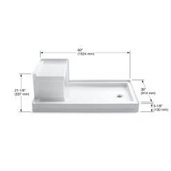 Kohler Tresham 60" x 36" Single Threshold Shower Receptor with Integral Seat and Right Hand Drain 10 Kohler Tresham 60" x 36" Single Threshold Shower Receptor with Integral Seat and Right Hand Drain -Shower Bases Sales kohler k 1978 alternate image 13