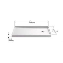 Kohler Rely 32" x 60" Shower Base with Single Threshold and Right Drain -Shower Bases Sales kohler k 8458 alternate image 62