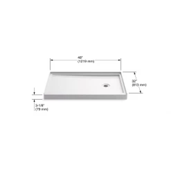 Kohler Rely 48" x 32" Rectangular Shower Base with and Right Drain -Shower Bases Sales kohler k 8638 alternate image 68