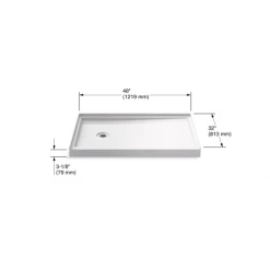 Kohler Rely 48" x 32" Rectangular Shower Base with Single Threshold and Left Drain -Shower Bases Sales kohler k 8639 alternate image 70