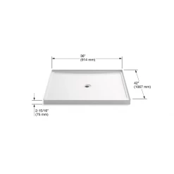 Kohler Rely 48" x 42" Square Shower Base with Single Threshold and Center Drain 12 Kohler Rely 48" x 42" Square Shower Base with Single Threshold and Center Drain -Shower Bases Sales kohler k 8648 alternate image 79