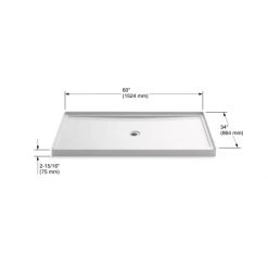 Kohler Rely 60" x 34" Rectangular Shower Base with Single Threshold and Center Drain 9 Kohler Rely 60" x 34" Rectangular Shower Base with Single Threshold and Center Drain -Shower Bases Sales kohler k 8649 alternate image 82