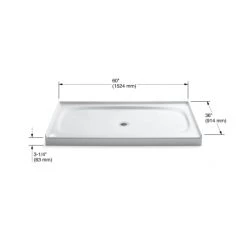Kohler Salient 60" x 36" Shower Base with Single Threshold and Center Drain -Shower Bases Sales kohler k 9055 alternate image 53