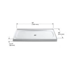 Kohler Salient 60" x 36" Shower Base with Single Threshold and Center Drain -Shower Bases Sales kohler k 9055 alternate image 84