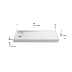 Kohler Bellwether 60" x 32" Single Threshold Shower Base with Recessed Left Drain -Shower Bases Sales kohler k 9163 alternate image 54
