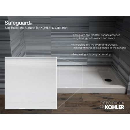 Kohler Bellwether 60" x 32" Single Threshold Shower Base with Recessed Center Right Drain 5 Kohler Bellwether 60" x 32" Single Threshold Shower Base with Recessed Center Right Drain - Image 3