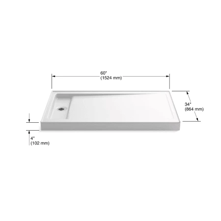Kohler Bellwether 60" x 34" Rectangular Shower Base with Single Threshold and Left Drain 7 Kohler Bellwether 60" x 34" Rectangular Shower Base with Single Threshold and Left Drain - Image 5