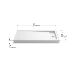 Kohler Bellwether 60" x 34" Rectangular Shower Base with Single Threshold and Right Drain -Shower Bases Sales kohler k 9194 alternate image 92