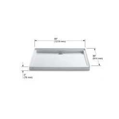 Kohler Groove 48" x 36" Single Threshold Rear Center Drain Shower Base -Shower Bases Sales kohler k 9925 alternate image 127