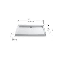 Kohler Groove 48" x 36" Single Threshold Rear Center Drain Shower Base -Shower Bases Sales kohler k 9925 alternate image 74
