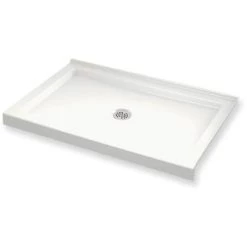 Maax B3Round 47-7/8" x 35-7/8" Rectangular Shower Base with Double Threshold and Center Drain