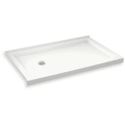 Maax B3Round 59-7/8" x 29-7/8" Rectangular Shower Base with Double Threshold and Left Drain
