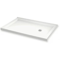 Maax B3Round 59-7/8" x 29-7/8" Rectangular Shower Base with Double Threshold and Right Drain