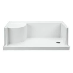 MTI Baths Designer 59-5/8" x 29-1/2" Rectangular Shower Base with Single Threshold and Left Drain