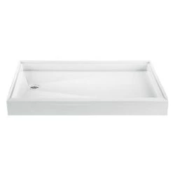 MTI Baths Designer 59-5/8" x 35-3/4" Rectangular Shower Base with Single Threshold and Reversible Drain