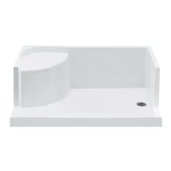 MTI Baths Designer 59-3/4" x 35-1/2" Rectangular Shower Base with Single Threshold and Left Drain