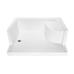 MTI Baths Designer 59-3/4" x 47-3/4" Rectangular Shower Base with Single Threshold and Reversible Drain
