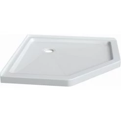 PROFLO Hammond 42" x 42" Neo-Angle Shower Base with Triple Threshold and Center Drain