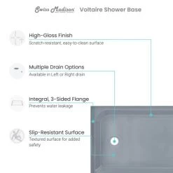 Swiss Madison Voltaire 60" x 36" Rectangular Shower Base with Single Threshold, and Left Drain 10 Swiss Madison Voltaire 60" x 36" Rectangular Shower Base with Single Threshold, and Left Drain -Shower Bases Sales swiss madison sm sb513 alternate view 833