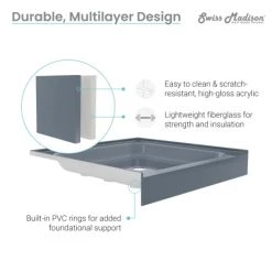 Swiss Madison Voltaire 60" x 36" Rectangular Shower Base with Single Threshold, and Left Drain 13 Swiss Madison Voltaire 60" x 36" Rectangular Shower Base with Single Threshold, and Left Drain -Shower Bases Sales swiss madison sm sb513 alternate view 836