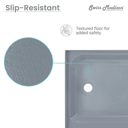Swiss Madison Voltaire 48" x 32" Rectangular Shower Base with Single Threshold, and Center Drain 6 Swiss Madison Voltaire 48" x 32" Rectangular Shower Base with Single Threshold, and Center Drain - Image 4