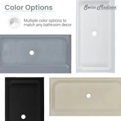 Swiss Madison Voltaire 60" x 30" Rectangular Shower Base with Single Threshold, and Center Drain 13 Swiss Madison Voltaire 60" x 30" Rectangular Shower Base with Single Threshold, and Center Drain -Shower Bases Sales swiss madison sm sb518 alternate view 406