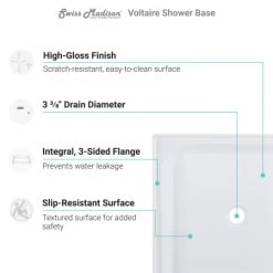 Swiss Madison Voltaire 42" x 42" Rectangular Shower Base with Single Threshold, and Center Drain 11 Swiss Madison Voltaire 42" x 42" Rectangular Shower Base with Single Threshold, and Center Drain -Shower Bases Sales swiss madison sm sb535 alternate view 113