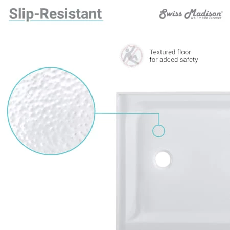 Swiss Madison Voltaire 42" x 42" Rectangular Shower Base with Single Threshold, and Center Drain 7 Swiss Madison Voltaire 42" x 42" Rectangular Shower Base with Single Threshold, and Center Drain - Image 5